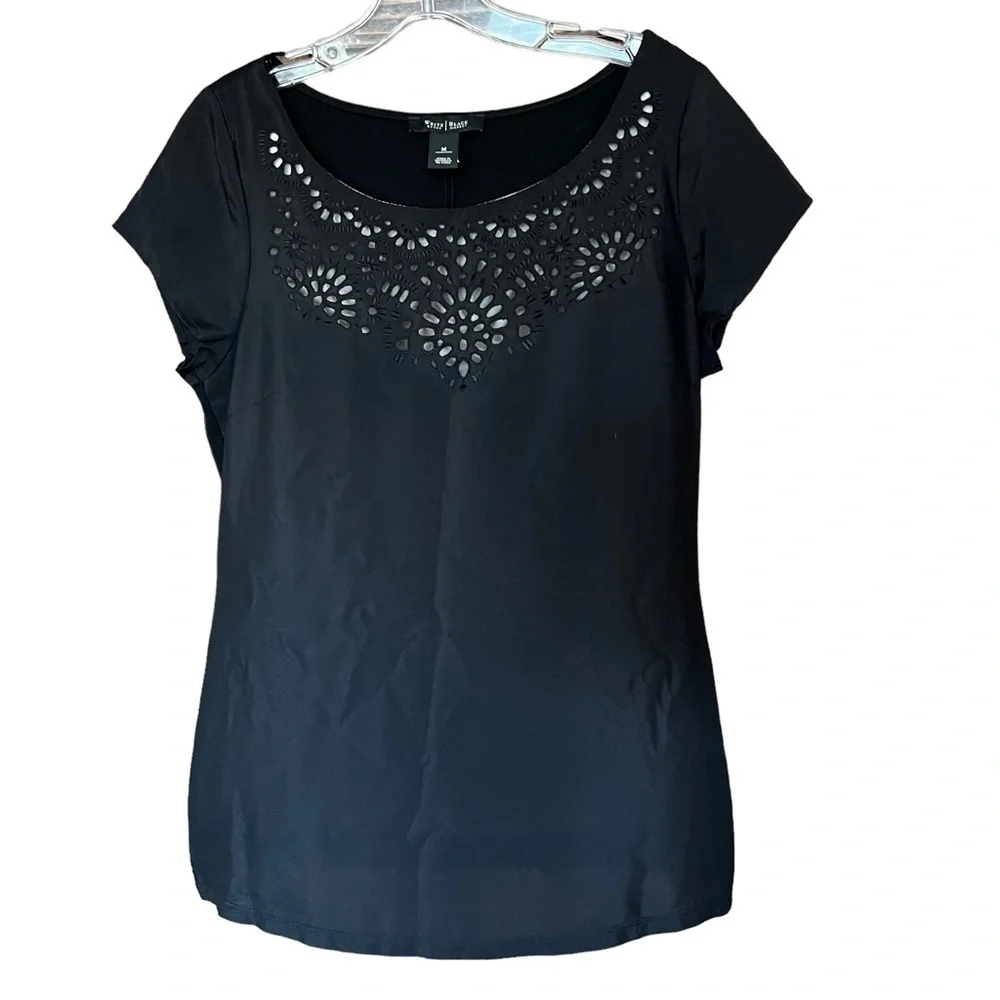 White House Black Market Eyelet Cap Sleeve Top size: medium